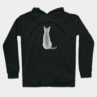 Coffee cats and yoga mats funny yoga and cat drawing Hoodie